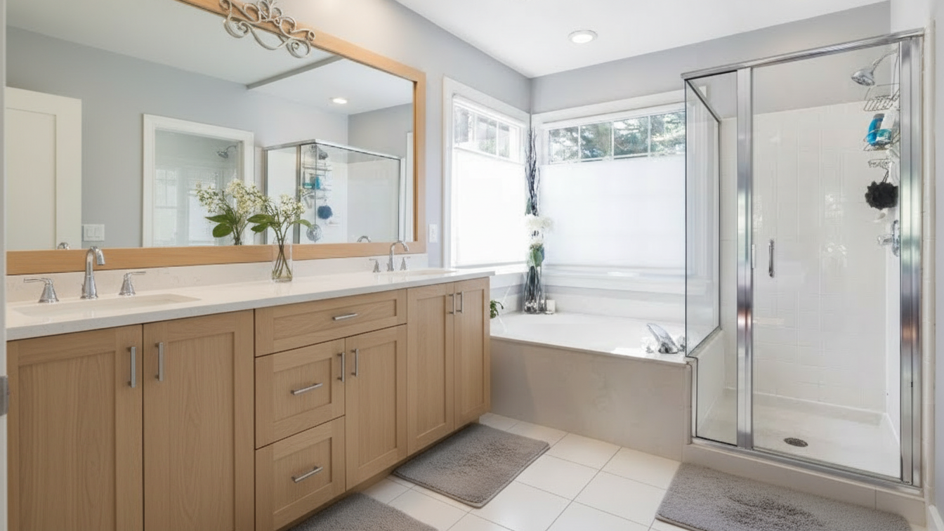 Professional bathroom cleaning service in a Philadelphia PA home by CNX Clean Pro
